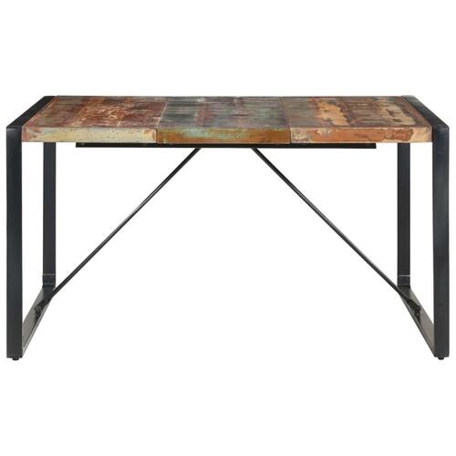 Spisebord 140x140x75 cm massivt genbrugstræ