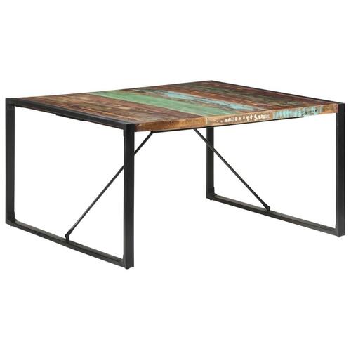 Spisebord 140x140x75 cm massivt genbrugstræ