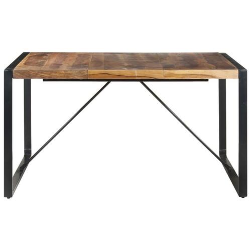 Spisebord 140x140x75 cm massivt træ sheeshamfinish