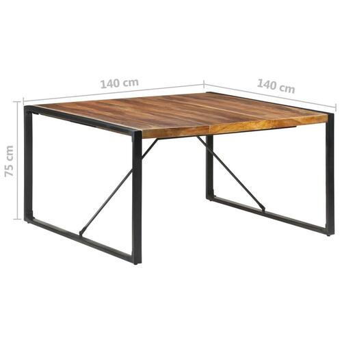 Spisebord 140x140x75 cm massivt træ sheeshamfinish