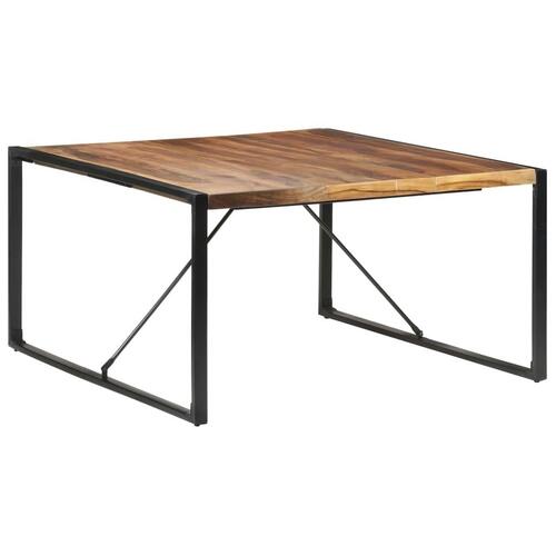 Spisebord 140x140x75 cm massivt træ sheeshamfinish