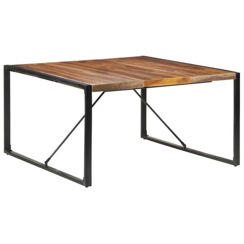 Spisebord 140x140x75 cm massivt træ sheeshamfinish