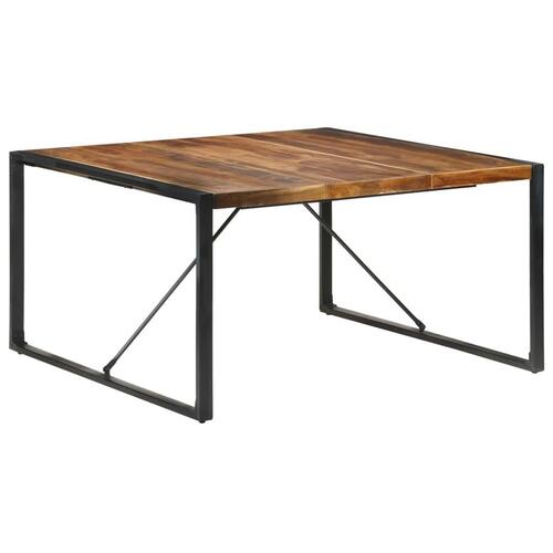 Spisebord 140x140x75 cm massivt træ sheeshamfinish