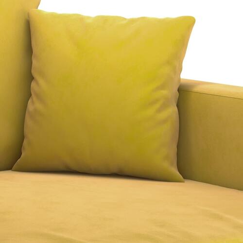 2 personers sofa med hynder velour gul