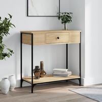 Konsolbord 75x34,5x75 cm konstrueret træ sonoma-eg