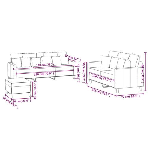 3 personers sofa med hynder velour blå