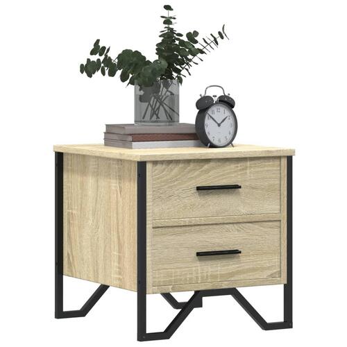 Sengeborde 2 stk. 40x41x40 cm konstrueret træ sonoma-eg