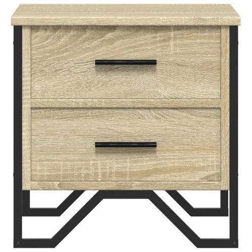 Sengeborde 2 stk. 40x41x40 cm konstrueret træ sonoma-eg