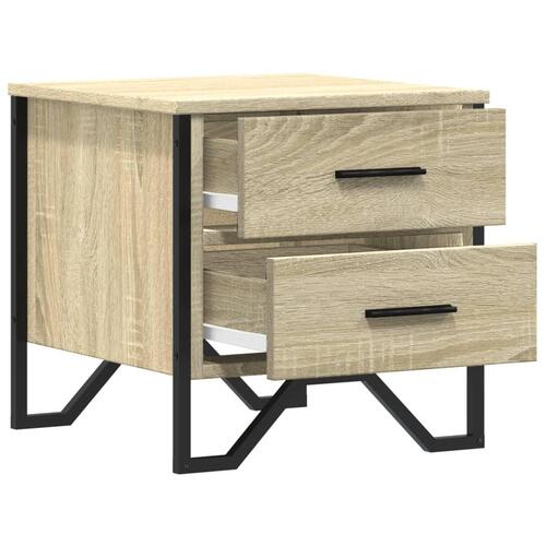Sengeborde 2 stk. 40x41x40 cm konstrueret træ sonoma-eg