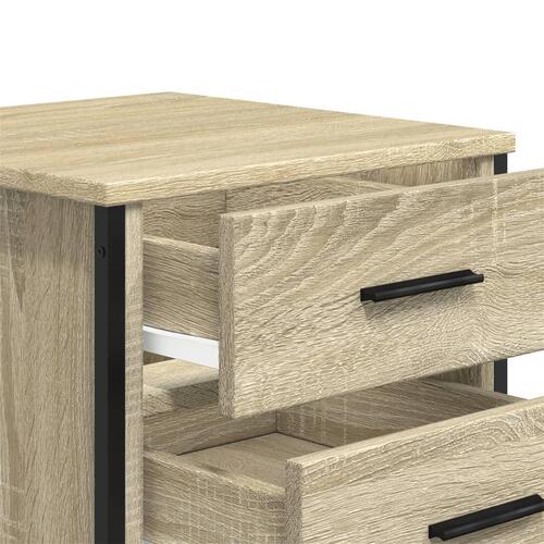 Sengeborde 2 stk. 40x41x40 cm konstrueret træ sonoma-eg