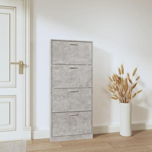 Skoskab 59x17x150 cm konstrueret træ betongrå