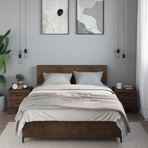 Sengeborde 2 stk. 40x41x40 cm brun egetræsfarve