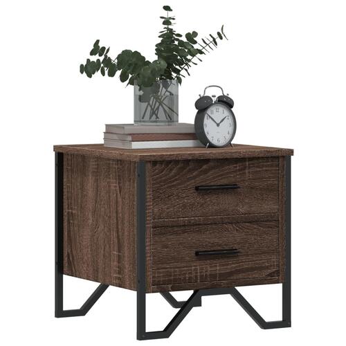 Sengeborde 2 stk. 40x41x40 cm brun egetræsfarve