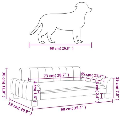 Hundeseng 90x53x30 cm stof brun