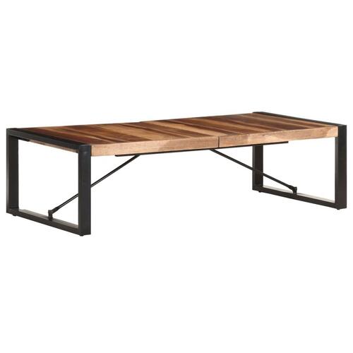 Sofabord 140x70x40 cm massivt træ med sheeshamfinish