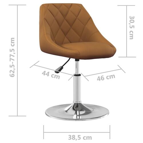 Drejelige spisebordsstole 6 stk. velour brun
