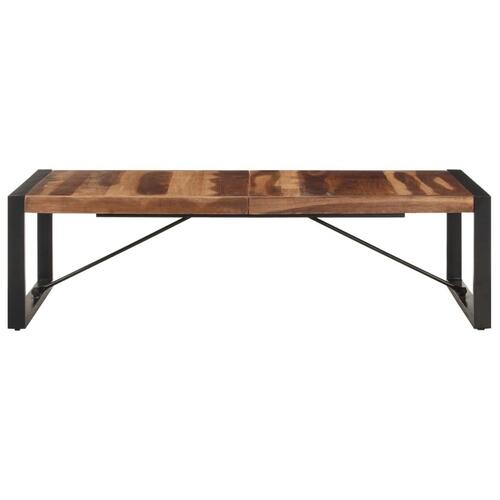 Sofabord 140x70x40 cm massivt træ med sheeshamfinish