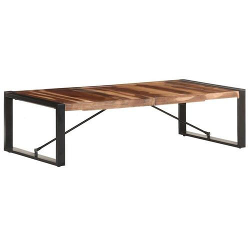 Sofabord 140x70x40 cm massivt træ med sheeshamfinish