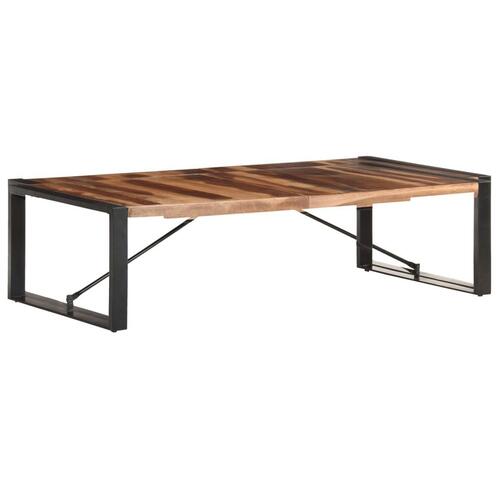 Sofabord 140x70x40 cm massivt træ med sheeshamfinish