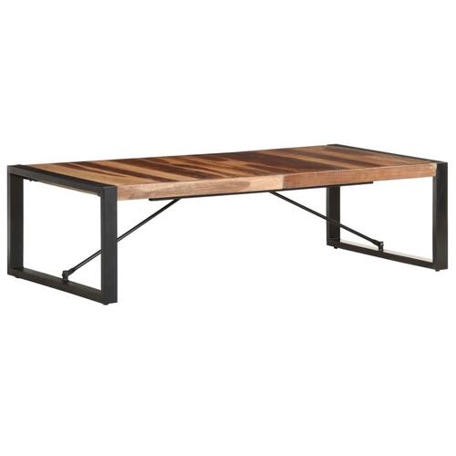 Sofabord 140x70x40 cm massivt træ med sheeshamfinish
