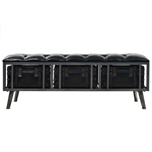 Opbevaringsbænk MDF og kunstlæder 120 x 41 x 46,5 cm