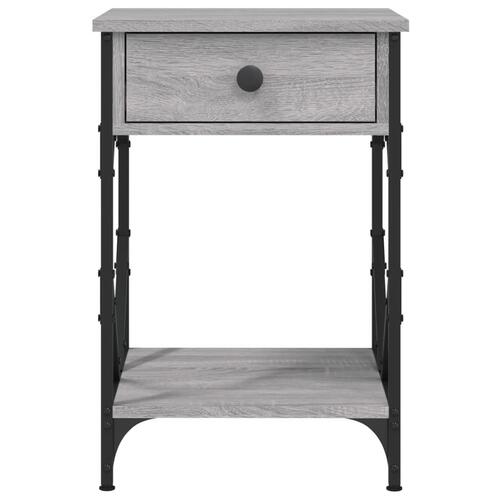 Sengeborde 2 stk. 40x42x62 cm konstrueret træ grå sonoma-eg