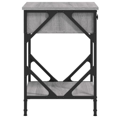 Sengeborde 2 stk. 40x42x62 cm konstrueret træ grå sonoma-eg