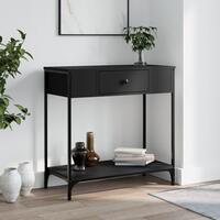 Konsolbord 75x34,5x75 cm konstrueret træ sort