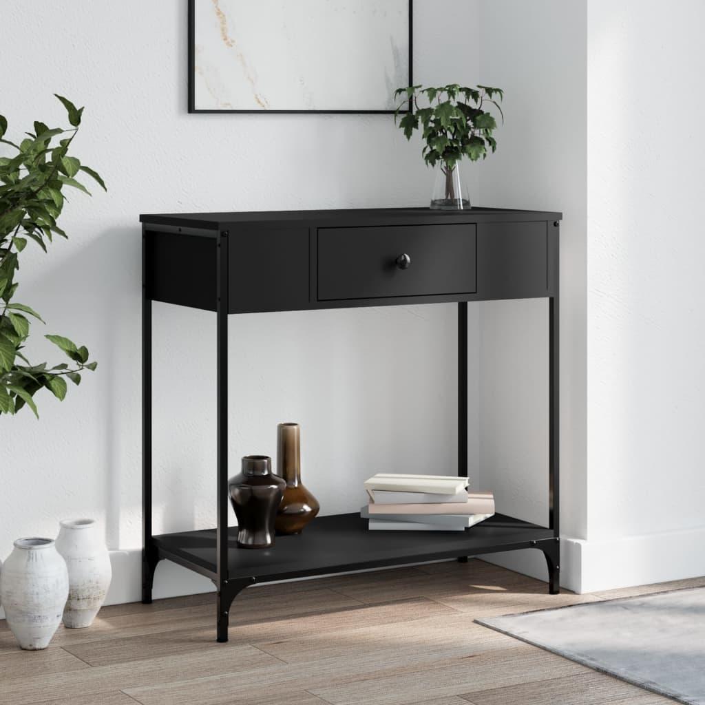 Konsolbord 75x34,5x75 cm konstrueret træ sort