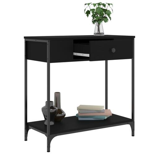 Konsolbord 75x34,5x75 cm konstrueret træ sort