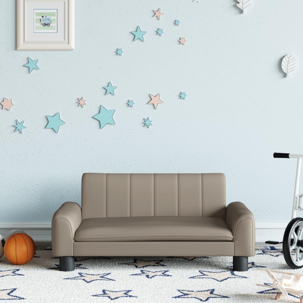 Sofa til børn 70x45x30 cm kunstlæder cappuccinofarvet