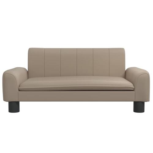 Hundeseng 70x45x30 cm kunstlæder cappuccinofarvet