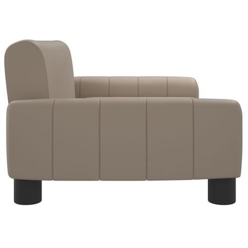 Hundeseng 70x45x30 cm kunstlæder cappuccinofarvet