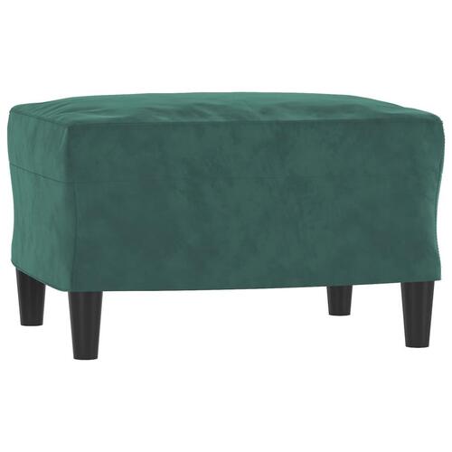 Lænestol med fodskammel 60 cm velour mørkegrøn