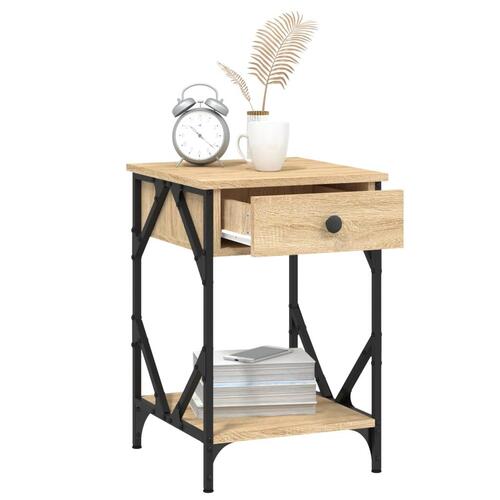 Sengeborde 2 stk. 40x42x60 cm konstrueret træ sonoma-eg