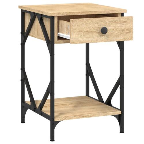 Sengeborde 2 stk. 40x42x60 cm konstrueret træ sonoma-eg