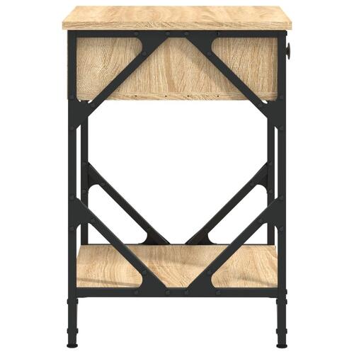Sengeborde 2 stk. 40x42x60 cm konstrueret træ sonoma-eg