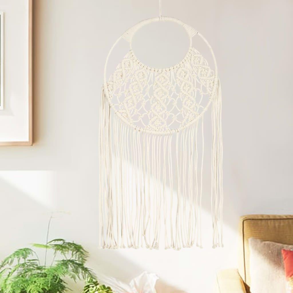 Macramé drømmefanger 40 × 80 cm - bomuld, boheme vægdekoration billede