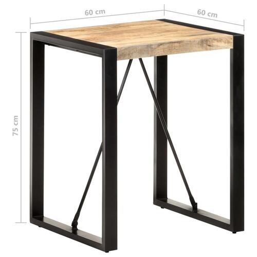 Spisebord 60x60x75 cm massivt ru mangotræ