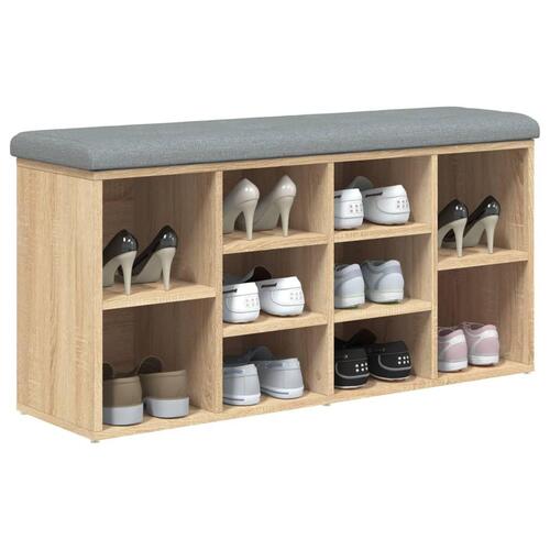 Skobænk 102x32x50 cm konstrueret træ sonoma-eg
