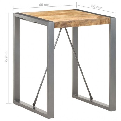 Spisebord 60x60x75 cm massivt ru mangotræ