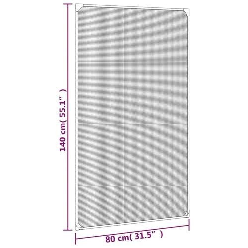 Magnetisk insektnet til vinduer 80x140 cm antracitgrå