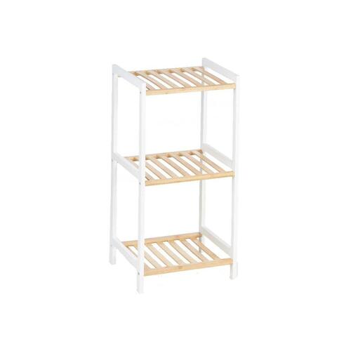 Badeværelse reol 35 x 30 x 70 cm Hvid Natur Bambus Fyr