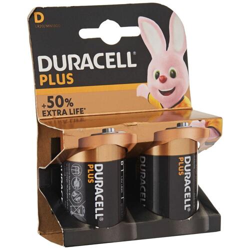 Alkalinebatterier LR20 DURACELL Plus Power D 1,5 V