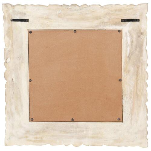 Spejl 50x50 cm massivt mangotræ hvid