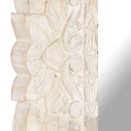Spejl 80x50 cm massivt mangotræ hvid