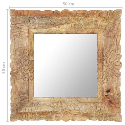 Spejl 50x50 cm massivt mangotræ