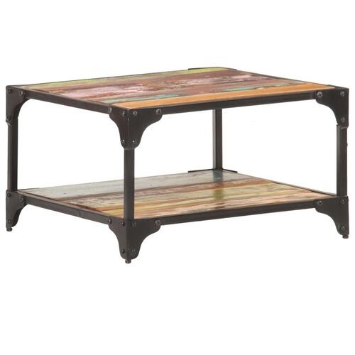 Sofabord 60x60x35 cm massivt genbrugstræ