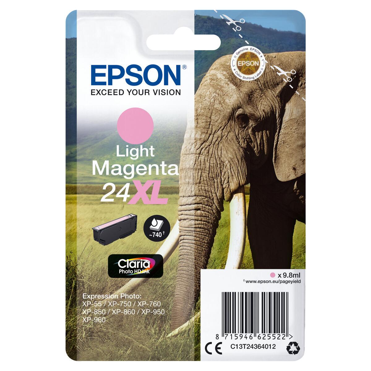 Epson 24XL blækpatron - Lys magenta (Original) billede