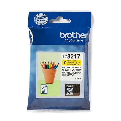 Original blækpatron Brother LC-3217Y Gul